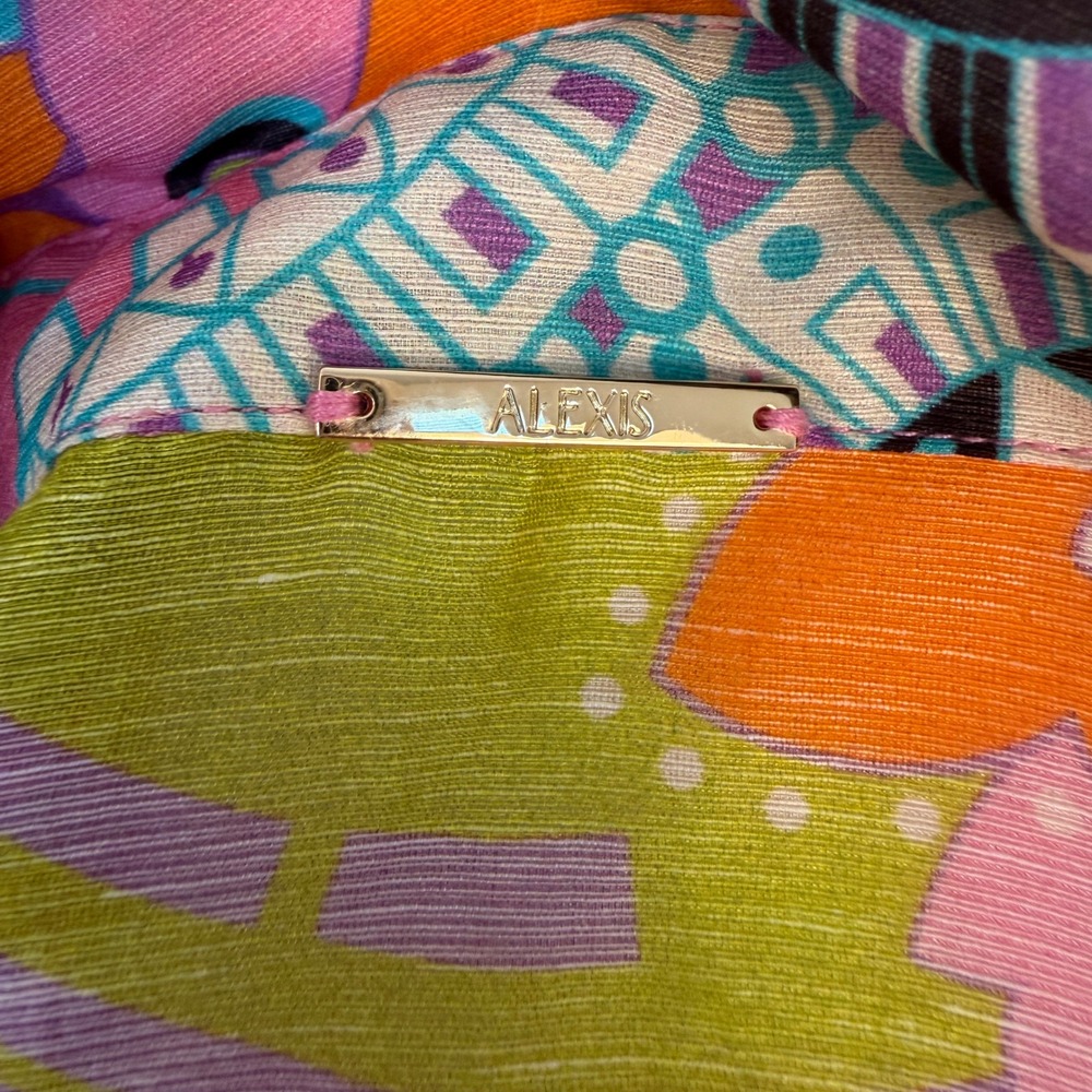 Alexis Saine Top Costa Shorts Womens Medium 2-Piece Set Linen Silk Retro Resort - Picture 4 of 16
